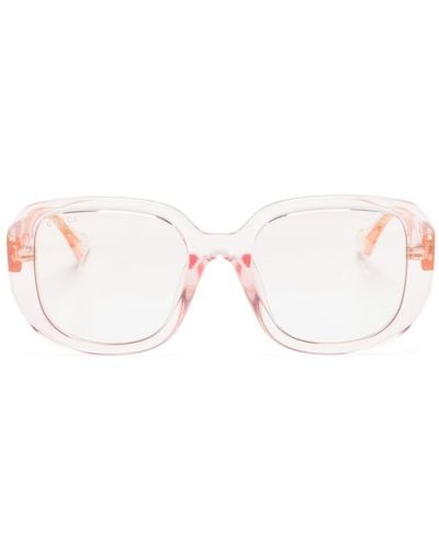 Gucci Transparent Oversize-frame Sunglasses - Pink