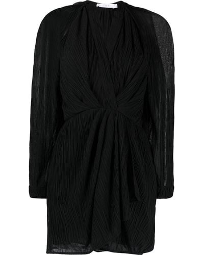 IRO Robe courte drapée à effet de transparence - Noir