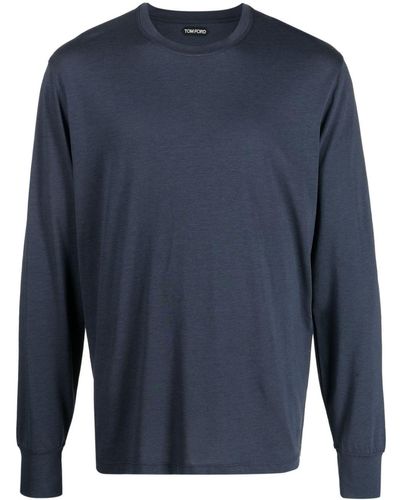 Tom Ford Mélange Long-sleeve T-shirt - Blue