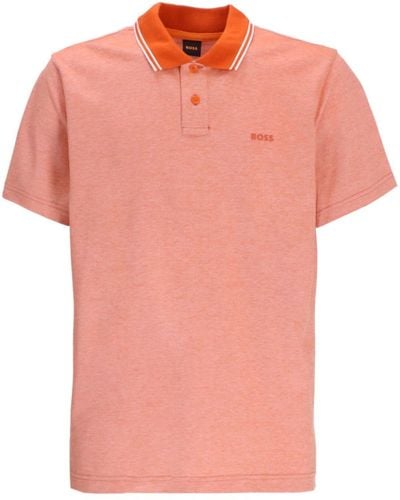 BOSS Poloshirt mit Logo-Print - Pink