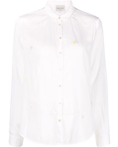 Forte Forte Camisa con bordado floral - Blanco