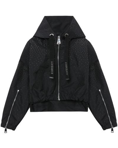 Khrisjoy Rhinestone-embellished Hooded Jacket - Black