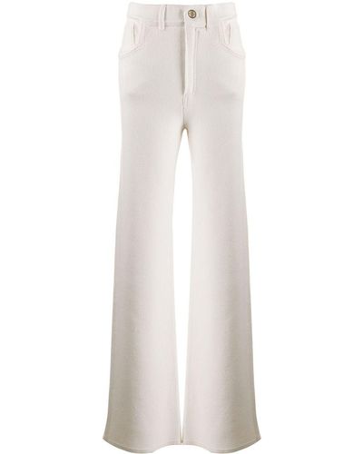 Barrie Wide-leg Knitted Pants - White