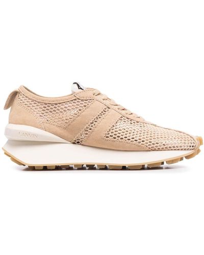 Lanvin Mesh-panel Low-top Trainers - Natural
