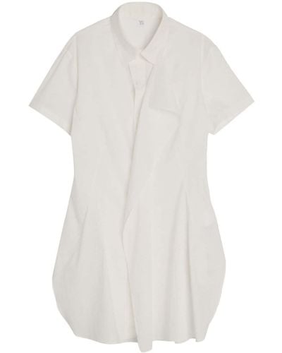 Y's Yohji Yamamoto Chemise en coton à design drapé - Blanc