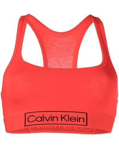 Calvin Klein Bralette con logo - Rosso