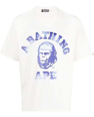A Bathing Ape Camiseta con logo estampado - Azul