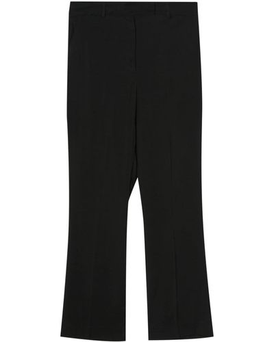 Semicouture Pantalones rectos a cuadros tartán - Negro