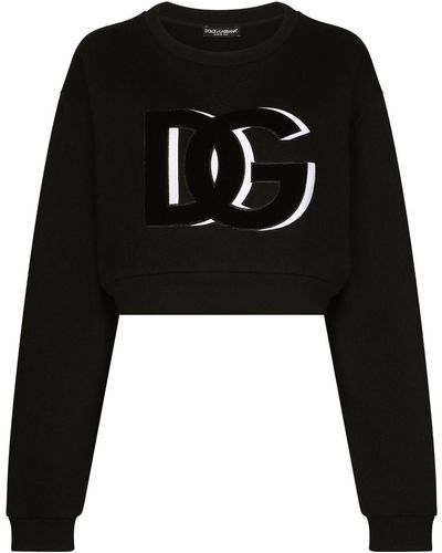 Dolce & Gabbana Dgロゴ クロップド スウェットシャツ - ブラック