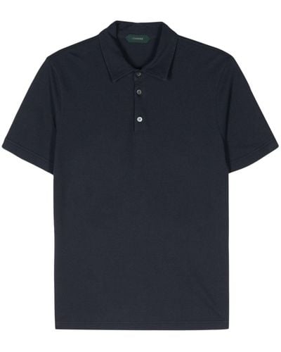 Zanone Organic-cotton Polo Shirt - Blue