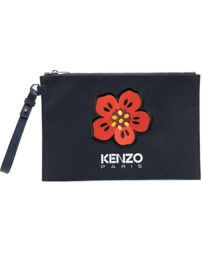 KENZO Boke Flower Clutch Met Bloemen Patroon - Blauw