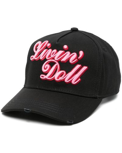 DSquared² Slogan-embroidered Cotton Baseball Cap - Black