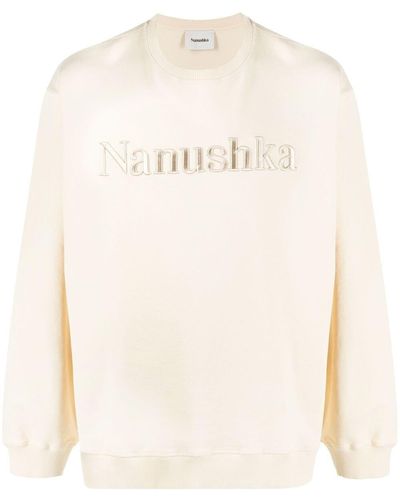 Nanushka Sweatshirt mit Logo-Stickerei - Natur