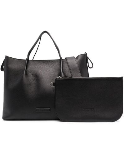 Fabiana Filippi Logo-patch Leather Tote Bag - Black