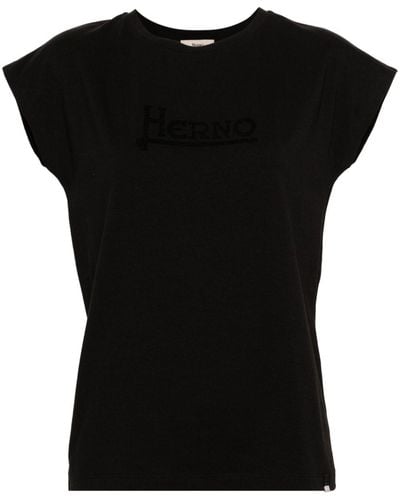 Herno T-shirt à logo strassé - Noir