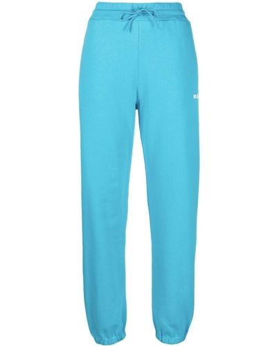 MSGM Pantalon de jogging à logo imprimé - Bleu