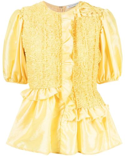 Cecilie Bahnsen Carrie Ruffle-panelled Blouse - Yellow