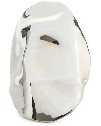 Alexander McQueen Beam Sculpted Ring - White