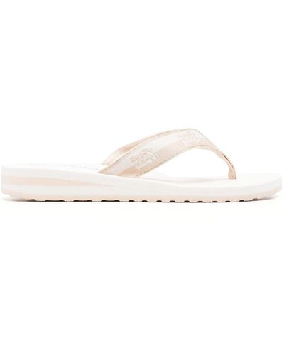 Tommy Hilfiger Jacquard-logo Flip Flops - White