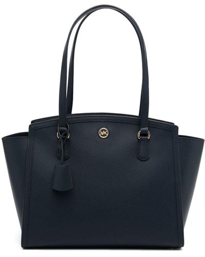 Michael Kors Chantal Leather Tote Bag - Blue
