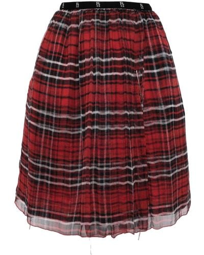 R13 Layered Plaid Miniskirt