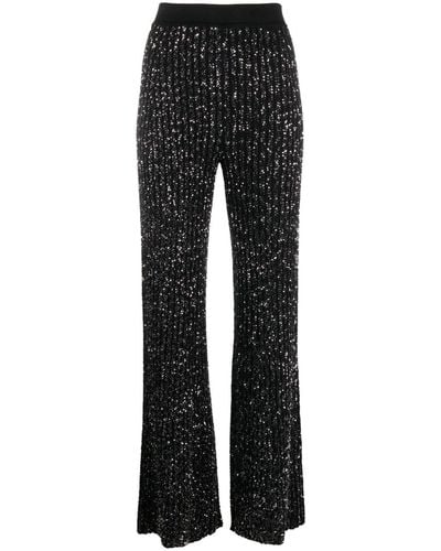 Missoni Sequin-embellished Ribbed-knit Trousers - Black