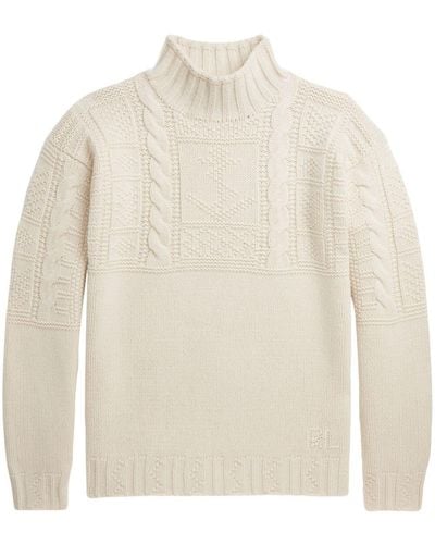 Polo Ralph Lauren Anchor Aran-knit Jumper - White