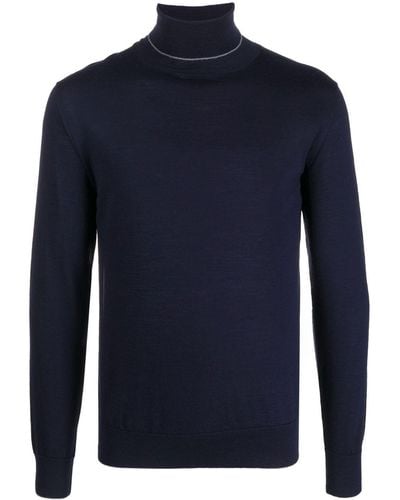 Eleventy Roll-neck Long-sleeve Sweater - Blue