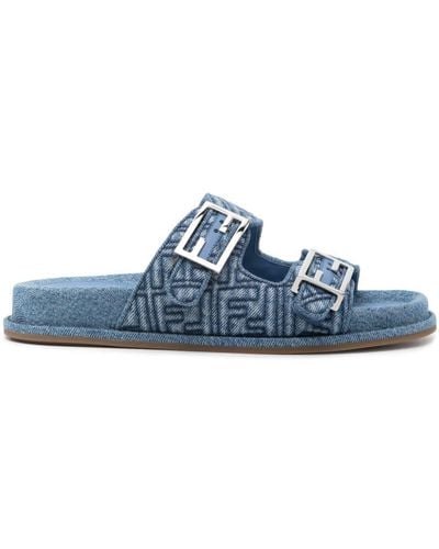 Fendi Feel Denim Sandals - Blue