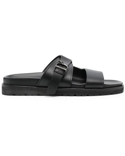 DSquared² Leather Flat Sandals - Black
