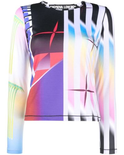 Chopova Lowena Langarmshirt mit Ski-Print - Blau