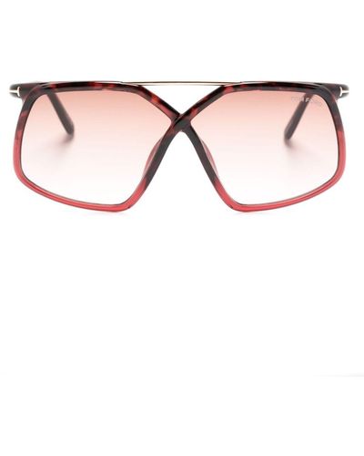 Tom Ford Tortoiseshell-detail oversized-frame sunglasses - Rosa