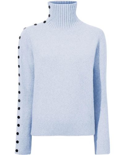 Proenza Schouler Camilla Press-stud High-neck Sweater - White