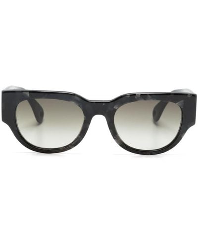 Lanvin Logo-lettering Rectangle-frame Sunglasses - Grey