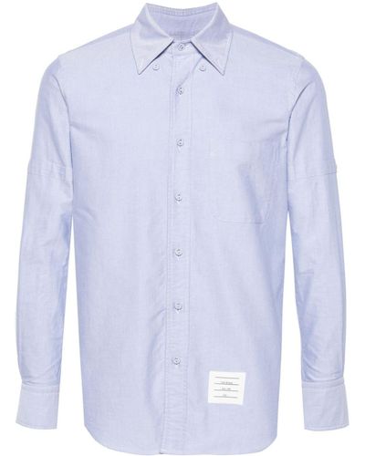 Thom Browne Armband-embellished Cotton Shirt - Blue