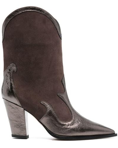 Bettina Vermillon Billie 90mm Pointed-toe Boots - Brown