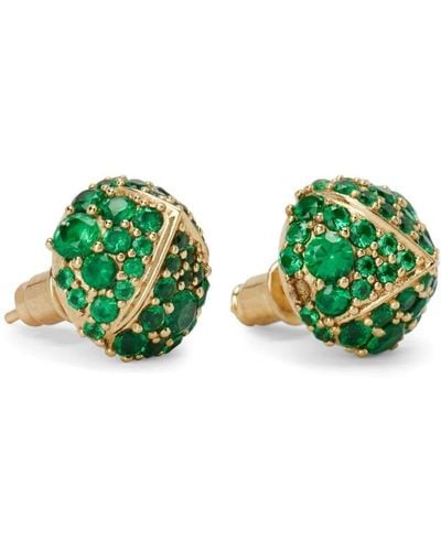 Ferragamo Pine Cone Crystal-embellished Earrings - Green