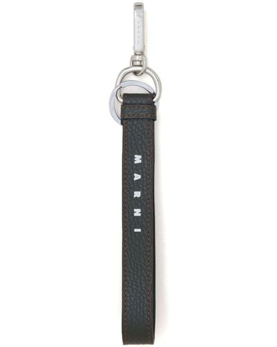 Marni Schlüsselanhänger mit Logo-Print - Weiß