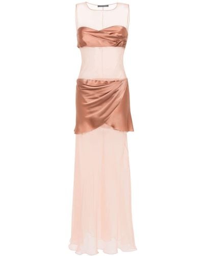 Alberta Ferretti Panelled Maxi Dress - Pink