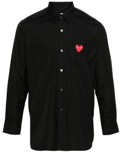 COMME DES GARÇONS PLAY Classic heart patch shirt - Noir