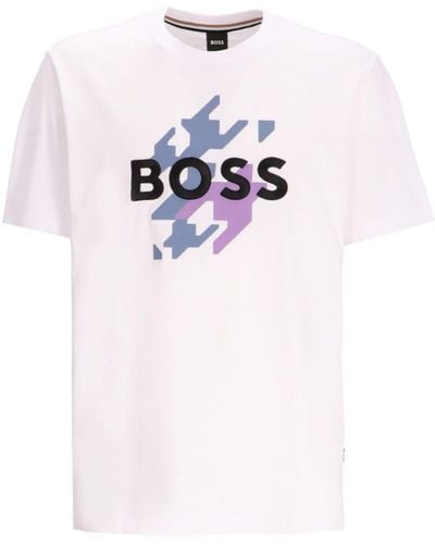 BOSS Camiseta con logo estampado - Rosa
