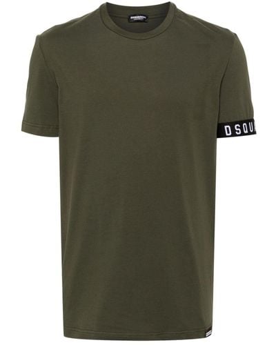 DSquared² T-shirt à bandes logo - Vert