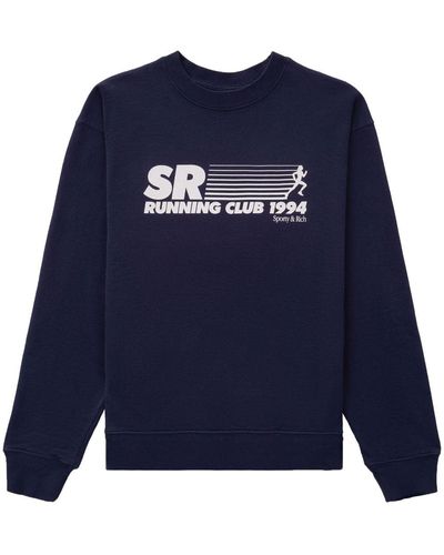 Sporty & Rich Sr Running Club スウェットシャツ - ブルー