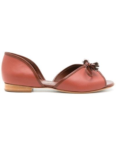 Sarah Chofakian Leather Norway Ballerina Shoes - Brown