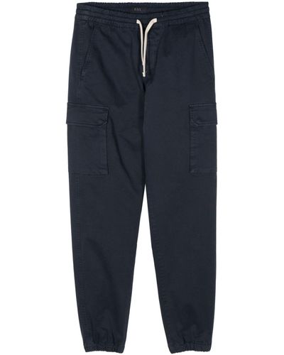 Fay Cotton Tapered Cargo Pants - Blue