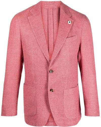Lardini ツイード シングルジャケット - ピンク