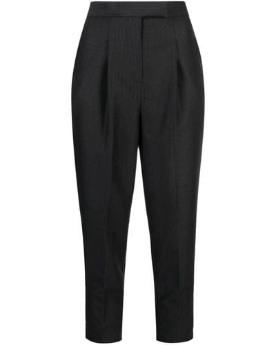 Ibrigu Virgin Wool Cropped Trousers - Black