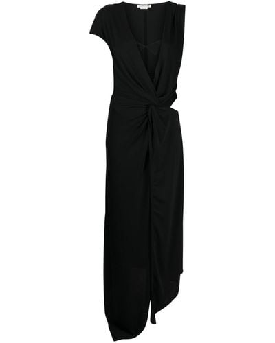 ALESSANDRO VIGILANTE Vestido largo asimétrico con abertura - Negro