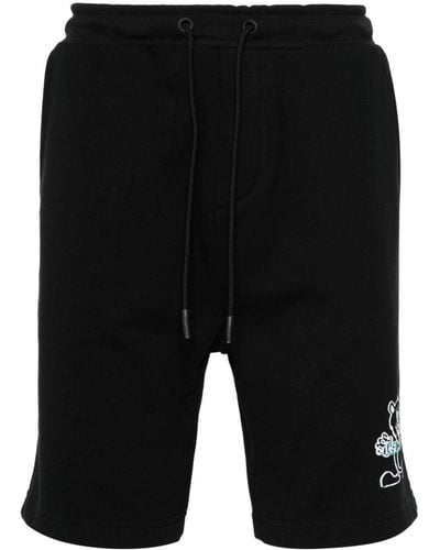 Iceberg Pantalones cortos de deporte con logo bordado - Negro