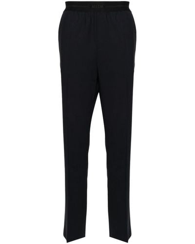 MSGM Pantalones de vestir con logo en la cinturilla - Negro